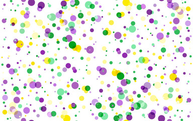 Mardi Gras carnival circles confetti background