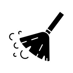 Sticker - Sweeping broom glyph icon