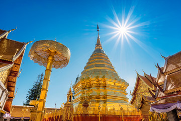 Wat Phra That Doi Suthep is tourist attraction of Chiang Mai, Thailand.Asia.