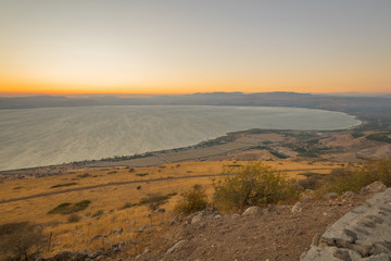 Wall Mural - Sea of Galilee (the Kinneret lake), at sunset