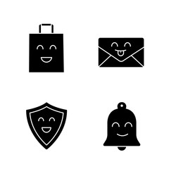 Poster - Smiling items glyph icons set