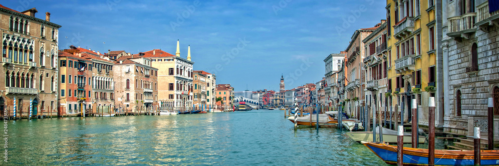 Panorama of the Grand Canal in Venice, Italy - obrazy, fototapety, plakaty 