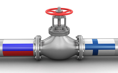 Poster - Pipeline with flags. Image with clipping path