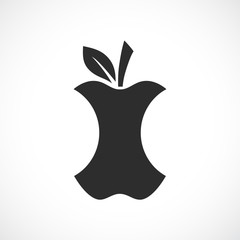 Poster - Apple core silhouette icon