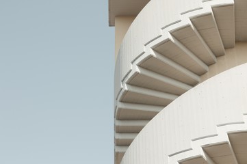 spiral staircase of a building - minimal perspective (pesaro, italy)