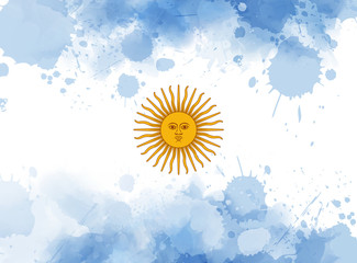 Argentine Republic abstract watercolored flag