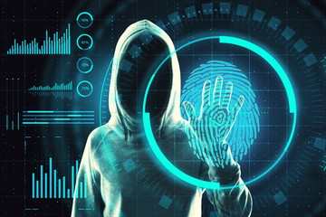 Aufkleber - Data theft and criminal concept