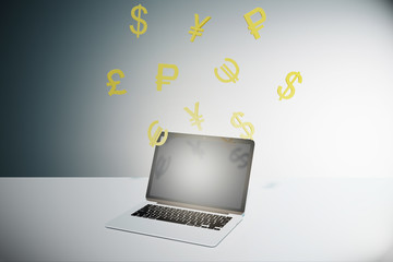 Aufkleber - Laptop with money signs