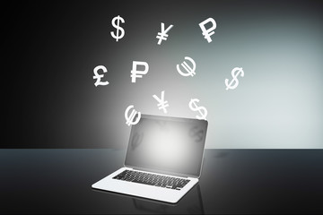 Poster - Computer with money signs