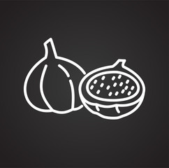 Poster - fig icon on black background for graphic and web design, modern simple vector sign. internet concept