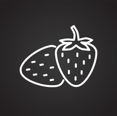 Poster - strawberry icon on black background for graphic and web design, modern simple vector sign. internet 