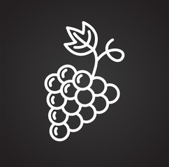 Poster - grape line icon on black background for graphic and web design, modern simple vector sign. internet 
