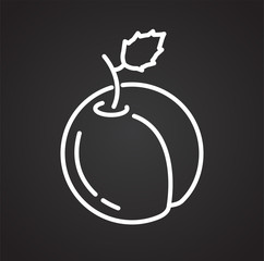 Poster - peach icon on black background for graphic and web design, modern simple vector sign. internet conce