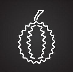 Poster - durian icon on black background for graphic and web design, modern simple vector sign. internet conc
