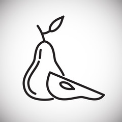 Poster - pear line icon on white background for graphic and web design, modern simple vector sign. internet c