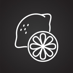 Poster - lemon icon on black background for graphic and web design, modern simple vector sign. internet conce