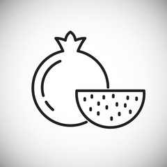 Poster - pomegranate line icon on white background for graphic and web design, modern simple vector sign. int