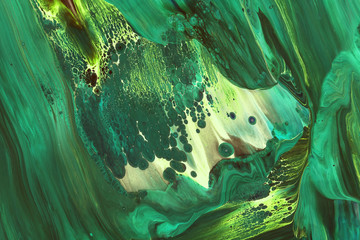 Abstraction of emerald green paint