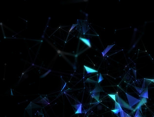 Poster - 3d abstract digital technology background. futuristic sci-fi user interface concept with gradient do