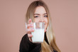 © Akm - girl drinks milk and is happy