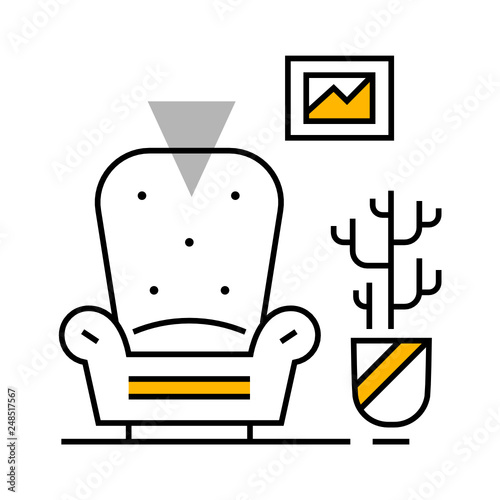 Download Interior Design Line Illustration Svg Icon Furniture Icons Set Vector Isolated Collection Plant In Pot Header Design Studio Stock Vector Adobe Stock