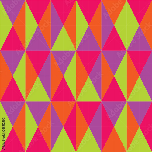Seamless repeating background of triangles, squares and lines.