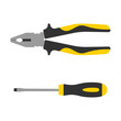 Pliers and Screwdriver icon. Repair symbol. Vector illustration isolated on white background.