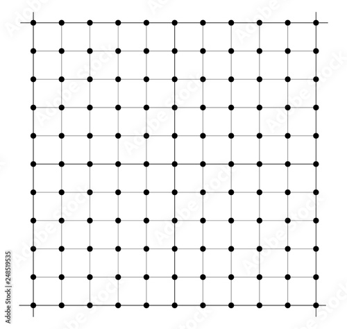 Measured grid. Graph plotting grid. Corner ruler with measurement ...