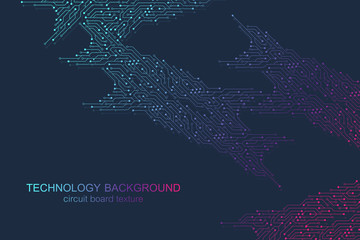Aufkleber - Computer motherboard vector background with circuit board electronic elements. Electronic texture for computer technology, engineering concept. Motherboard integrated computing illustration