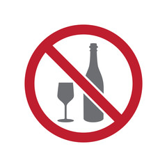 Wall Mural - No alcohol allowed sign on white background for graphic and web design, Modern simple vector sign. Internet concept. Trendy symbol for website design web button or mobile app