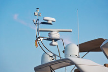 Closeup View Of Navigation Radar System Antennas