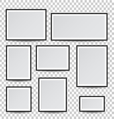 Wall Mural - illustration of a set of paintings on a white background. in flat style