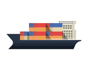 Canvas Print - ship with containers delivery service