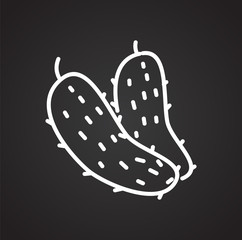 Poster - Pickles line icon on black background for graphic and web design, Modern simple vector sign. Internet concept. Trendy symbol for website design web button or mobile app