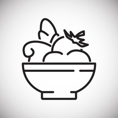 Poster - Vegetables line icon on white background for graphic and web design, Modern simple vector sign. Internet concept. Trendy symbol for website design web button or mobile app