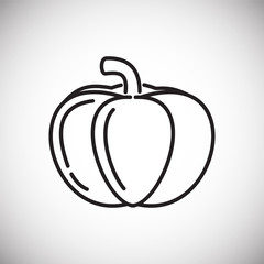Poster - Pumpkin line icon on white background for graphic and web design, Modern simple vector sign. Internet concept. Trendy symbol for website design web button or mobile app
