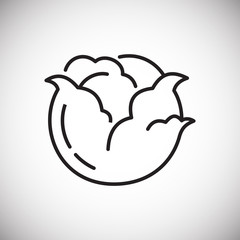 Poster - Cabbage line icon on white background for graphic and web design, Modern simple vector sign. Internet concept. Trendy symbol for website design web button or mobile app