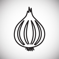Poster - Onion line icon on white background for graphic and web design, Modern simple vector sign. Internet concept. Trendy symbol for website design web button or mobile app