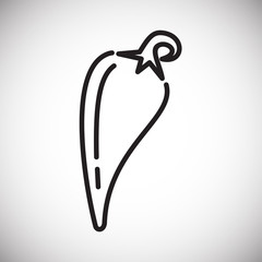 Poster - Chili pepper line icon on white background for graphic and web design, Modern simple vector sign. Internet concept. Trendy symbol for website design web button or mobile app