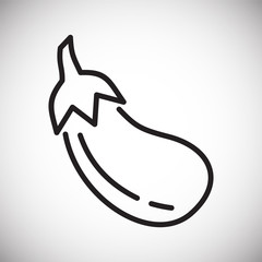 Poster - Eggplant line icon on white background for graphic and web design, Modern simple vector sign. Internet concept. Trendy symbol for website design web button or mobile app