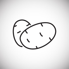 Poster - Potato line icon on white background for graphic and web design, Modern simple vector sign. Internet concept. Trendy symbol for website design web button or mobile app