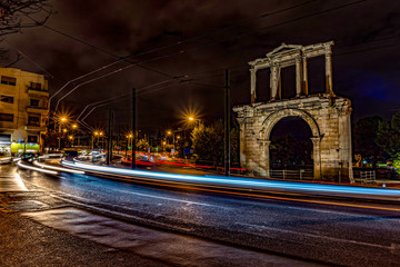 Wall Mural - Light trails of moving cars