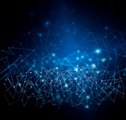 Poster - Technological background, Internet concept of global business. Internet connection, abstract of science and technology graphic design