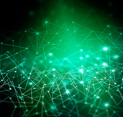 Poster - Technological background, Internet concept of global business. Internet connection, abstract of science and technology graphic design