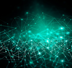 Poster - Technological background, Internet concept of global business. Internet connection, abstract of science and technology graphic design