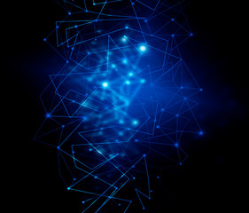 Poster - Technological background, Internet concept of global business. Internet connection, abstract of science and technology graphic design