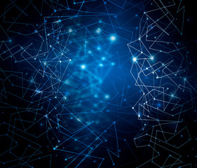 Poster - Technological background, Internet concept of global business. Internet connection, abstract of science and technology graphic design