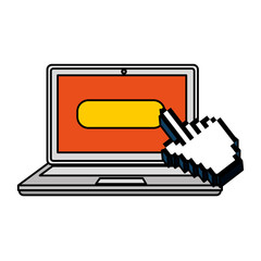 Sticker - laptop with hand cursor