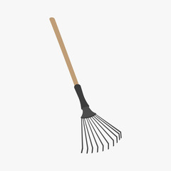 Leaf rake. White background. Vector illustration. EPS 10.