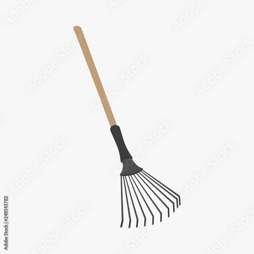 Cuadros en Lienzo Leaf rake. White background. Vector illustration. EPS 10.